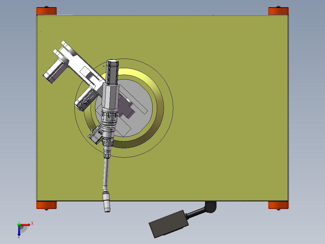 机械臂小车俯视图