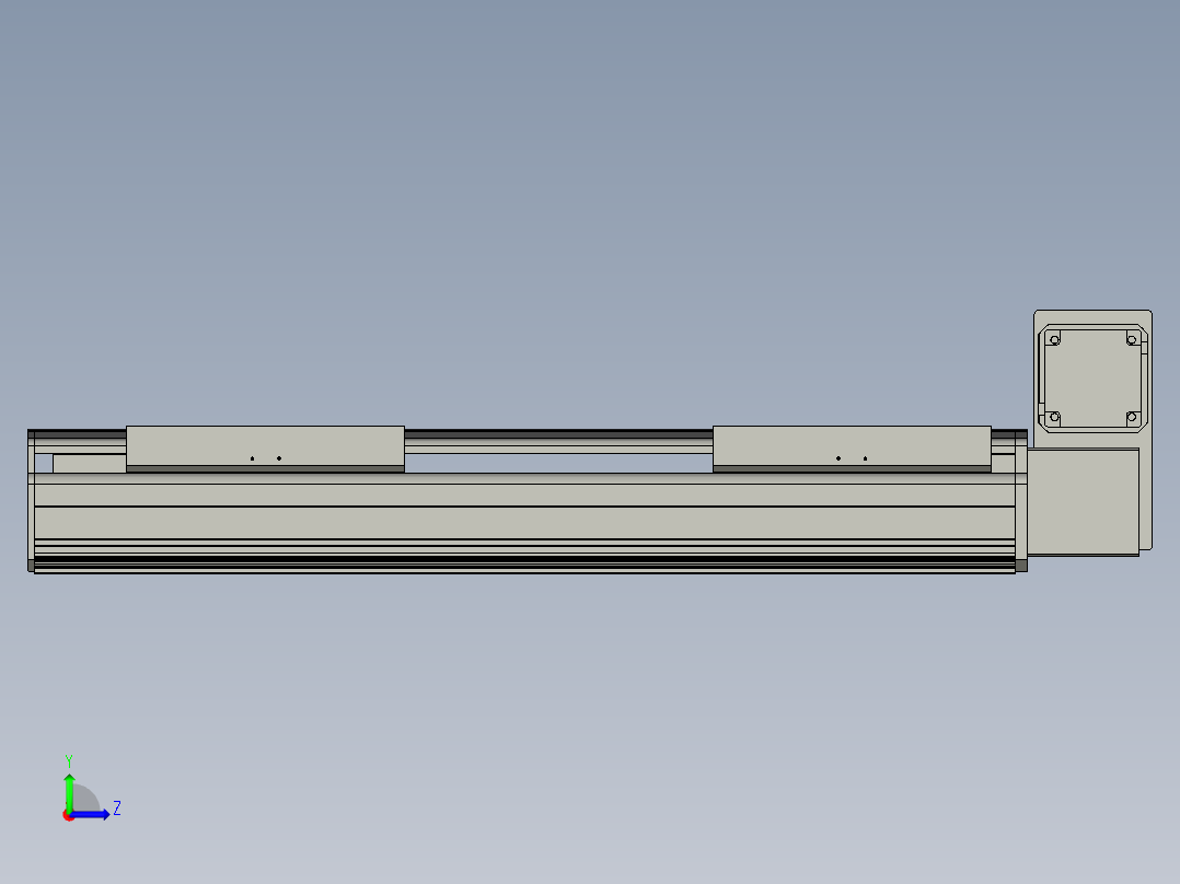直线模组LHB21-L40-S450-RU设计图纸左视图
