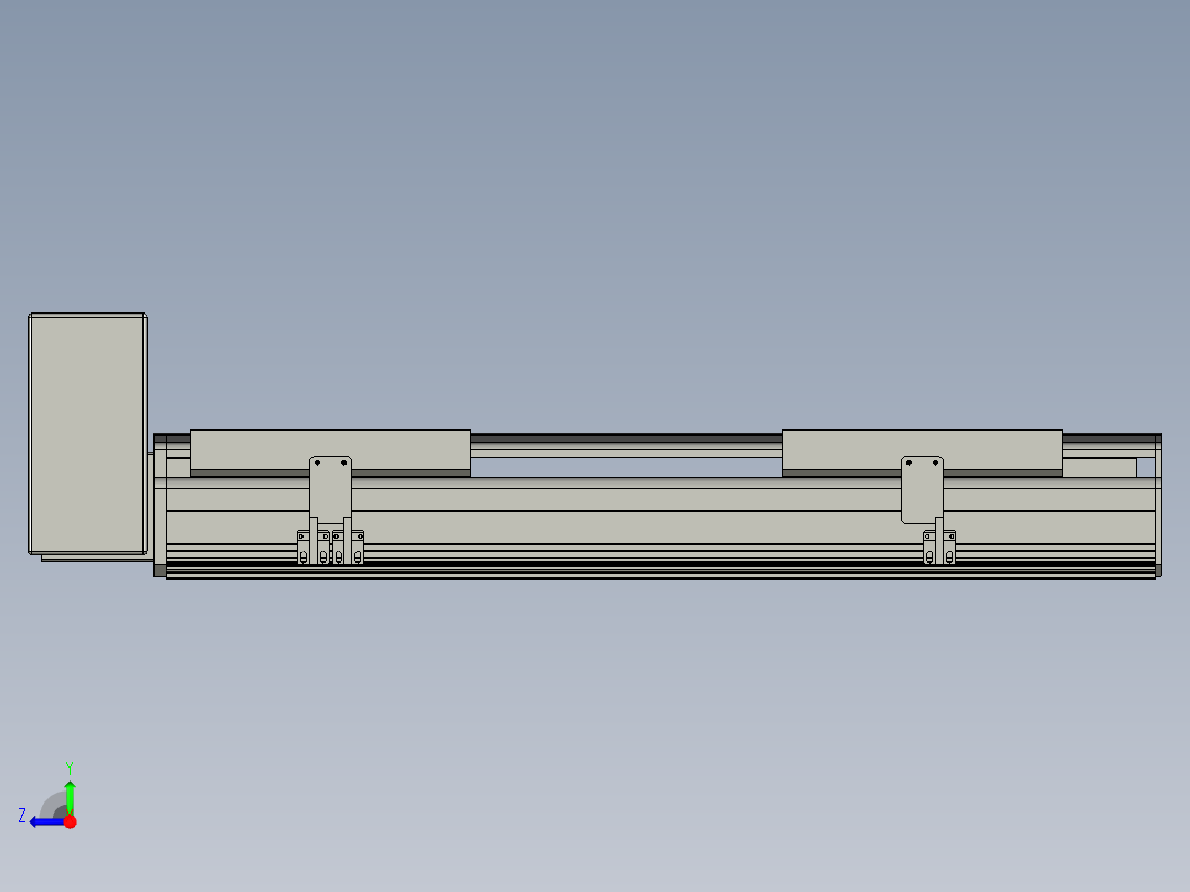 直线模组LHB21-L40-S450-RU设计图纸右视图