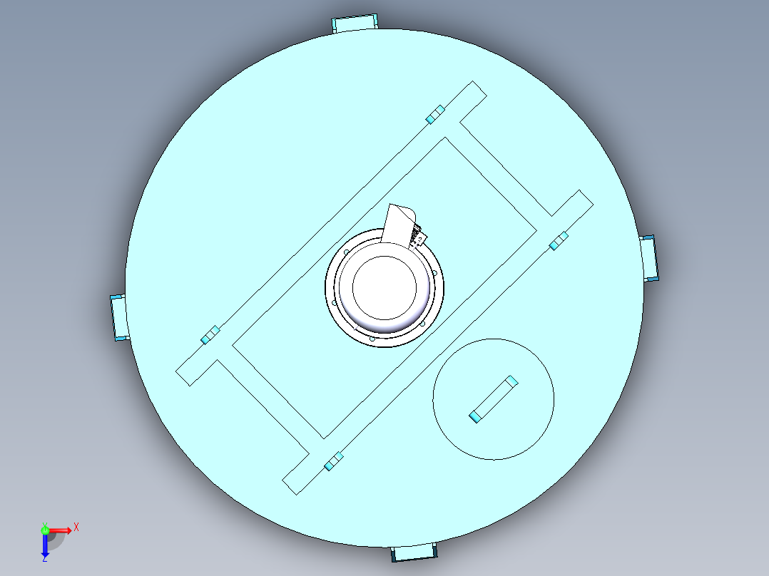 双螺旋锥形混合机SW三维图=541408=80俯视图
