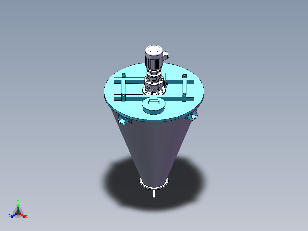 双螺旋锥形混合机SW三维图=541408=80正等轴测图