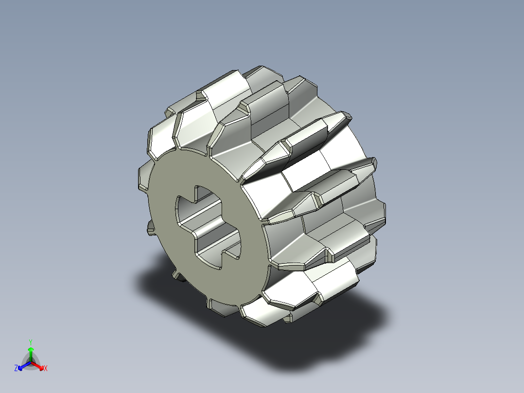 32270 Old Grey Technic Gear 12 Tooth Double Bevel.STEP