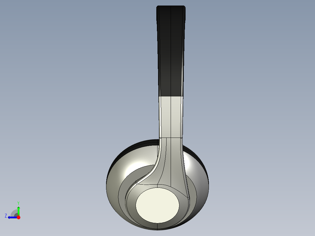 传统耳机模型右视图