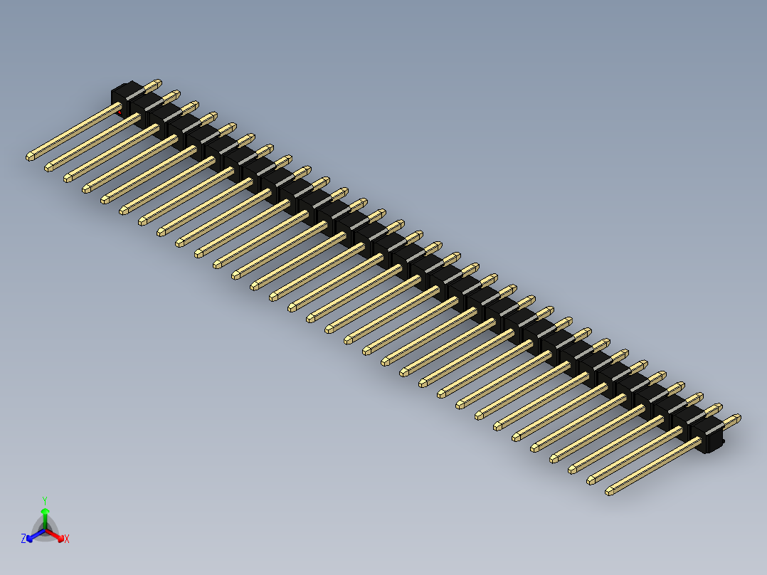彩色公头100mil（2.54mm）系列-DS1021_black_1x32p_100mil_Type5_rev1.0