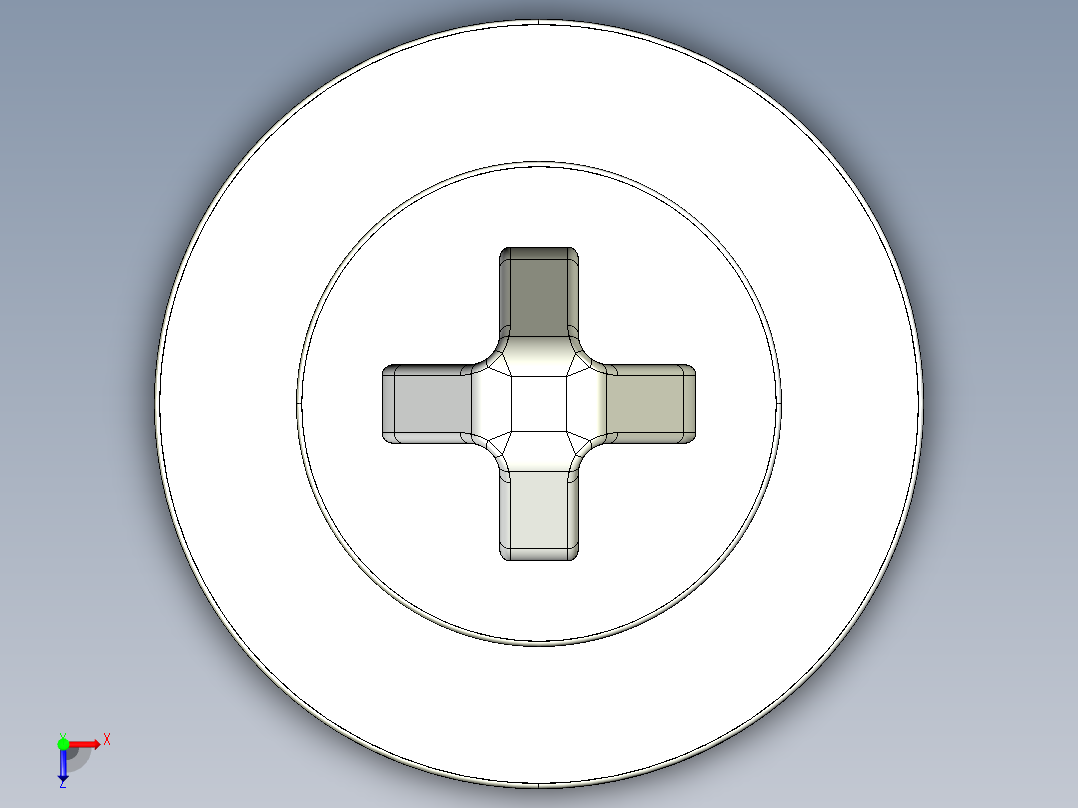 紧固件-IGES 0.2500 Flathead俯视图