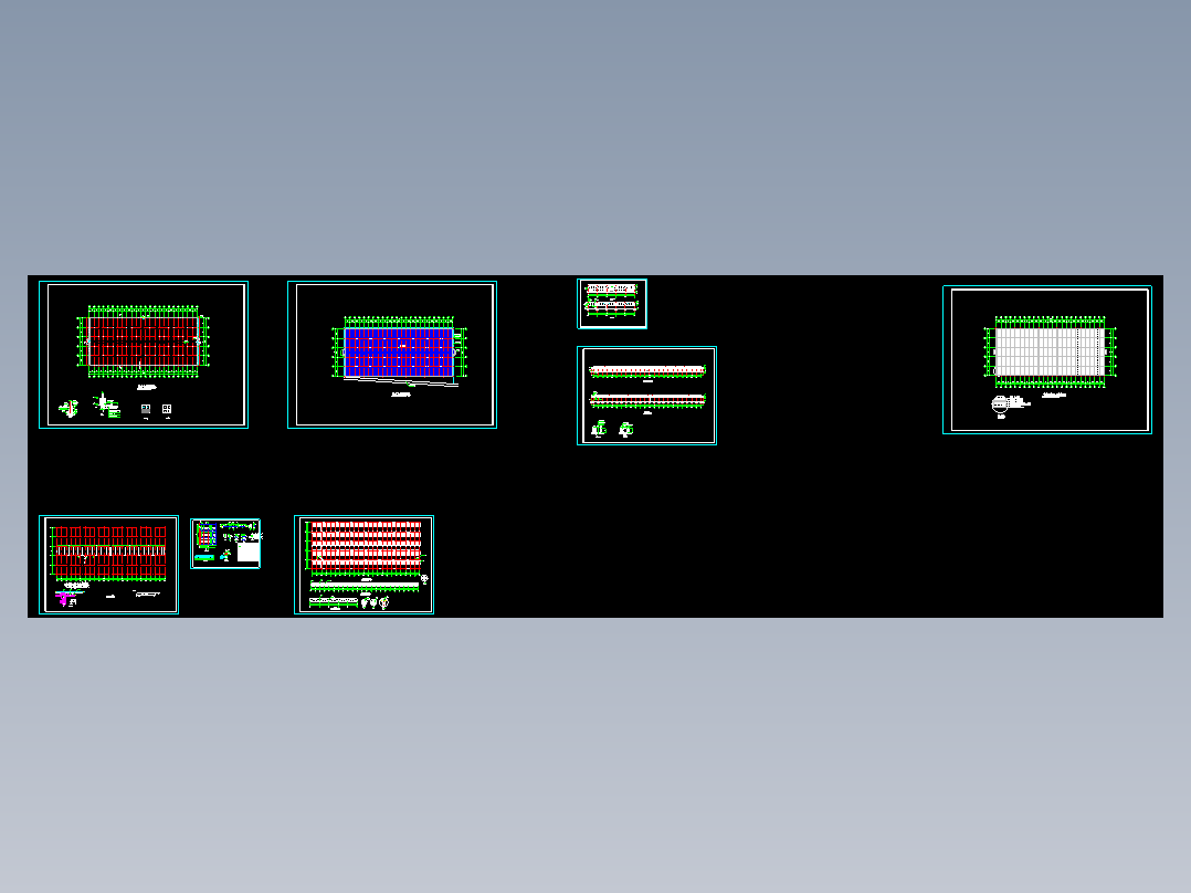 3680平方米温室连栋大棚CAD施工图