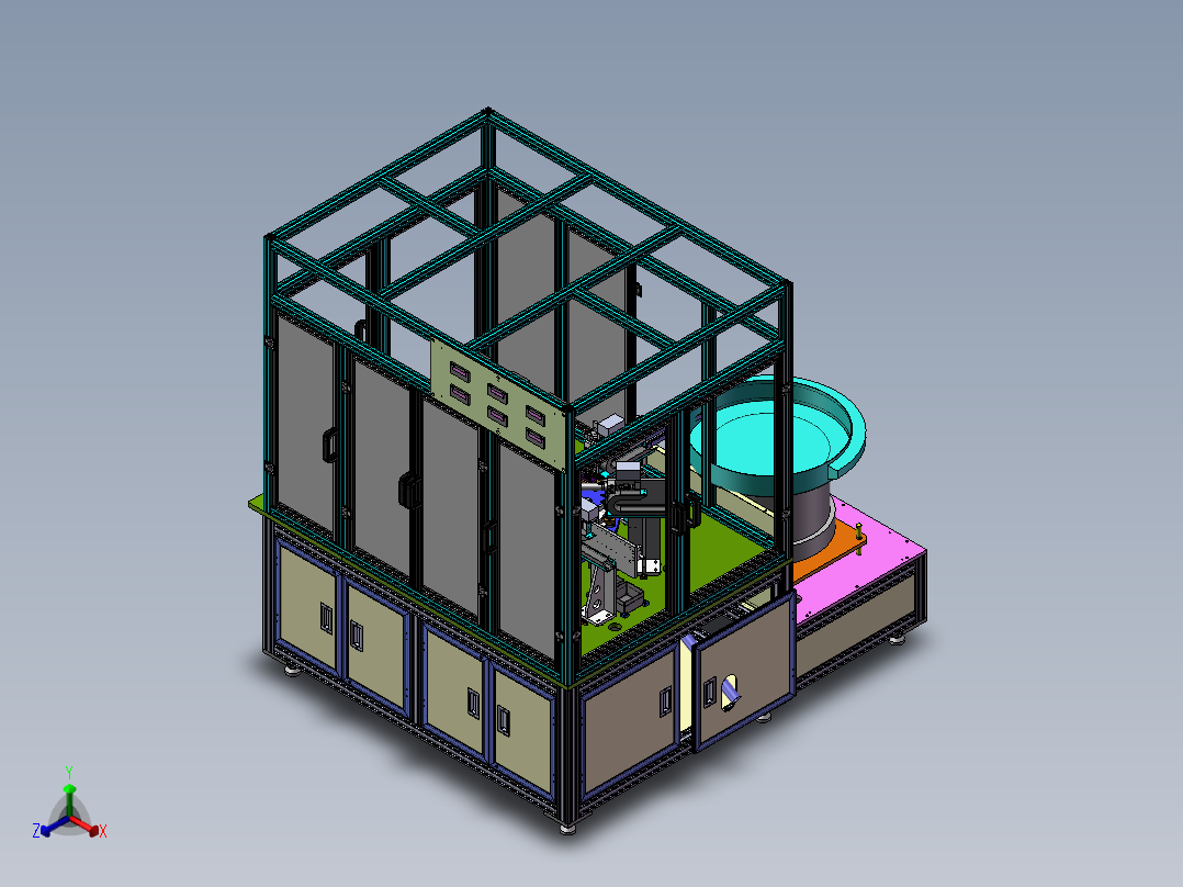 多工位转盘压装检测自动化设备正等轴测图