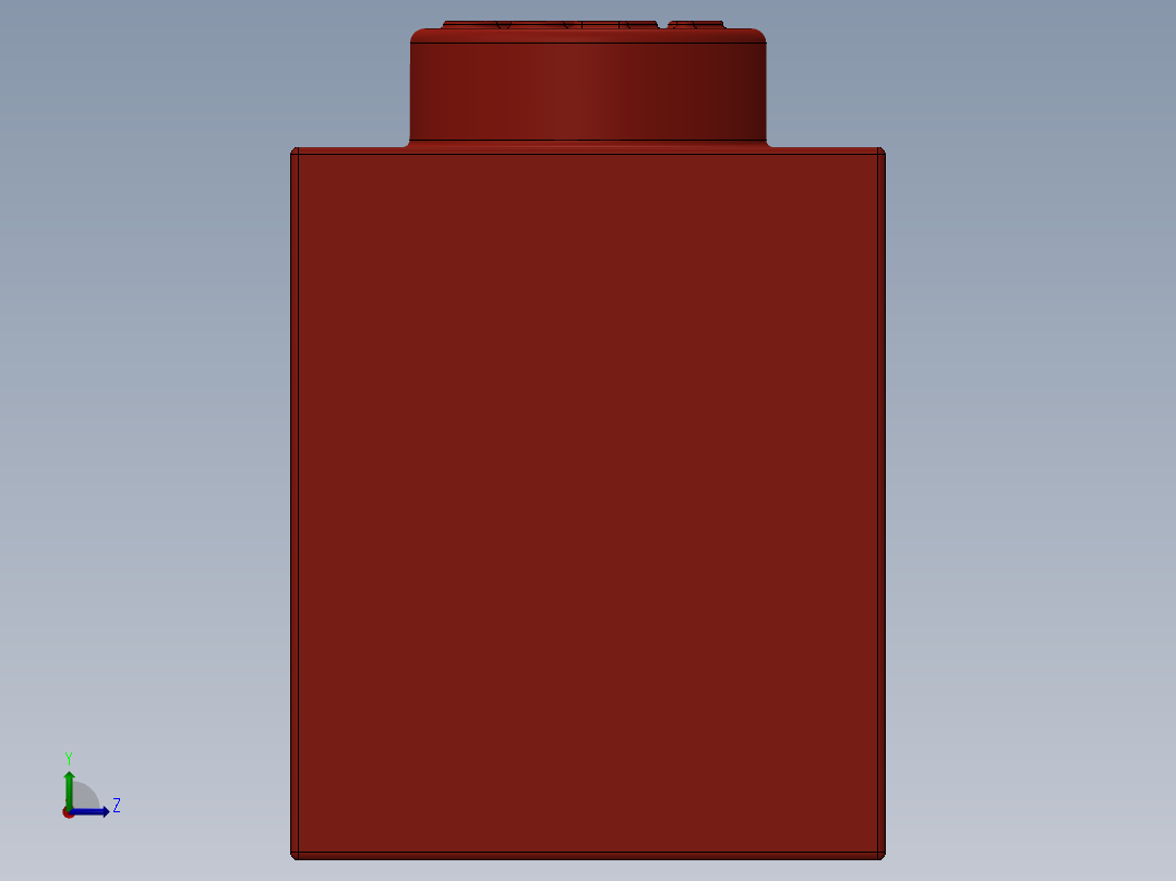 乐高套装 4421基本积木-300521 Bright Red Brick 1 x 1.SLDPRT左视图