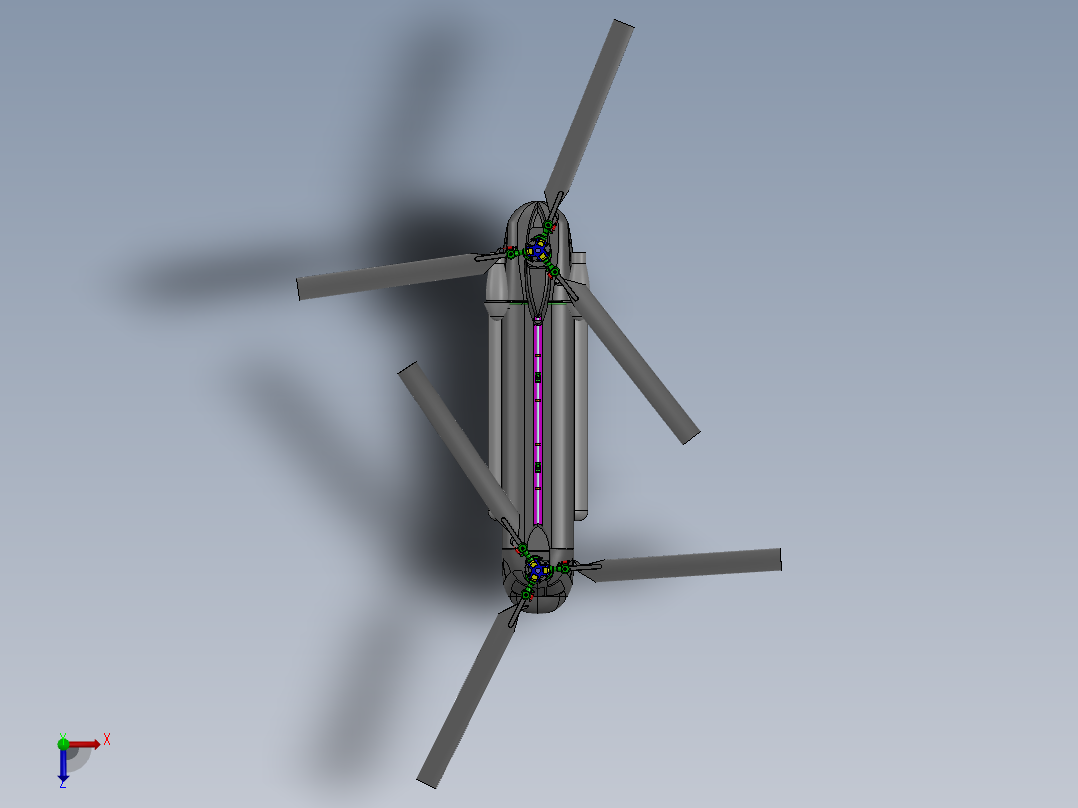 直升飞机 飞机模型设计 (28)俯视图