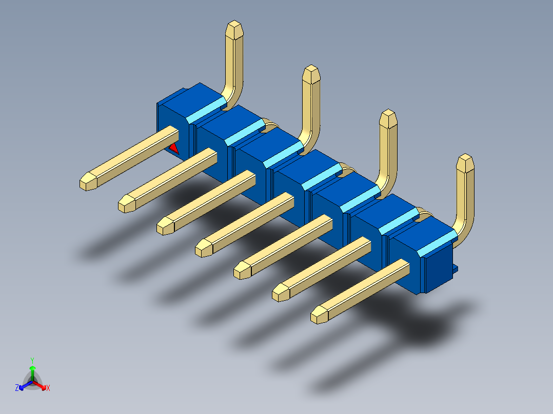 彩色公排针 100mil 2.54mm 系列-DS1022_blue_07p_100mil_Type_SMT_R1_rev1.0