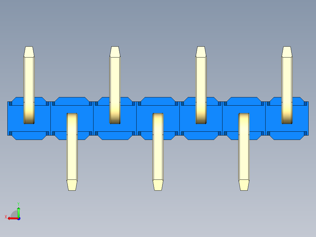 彩色公排针 100mil 2.54mm 系列-DS1022_blue_07p_100mil_Type_SMT_R1_rev1.0后视图