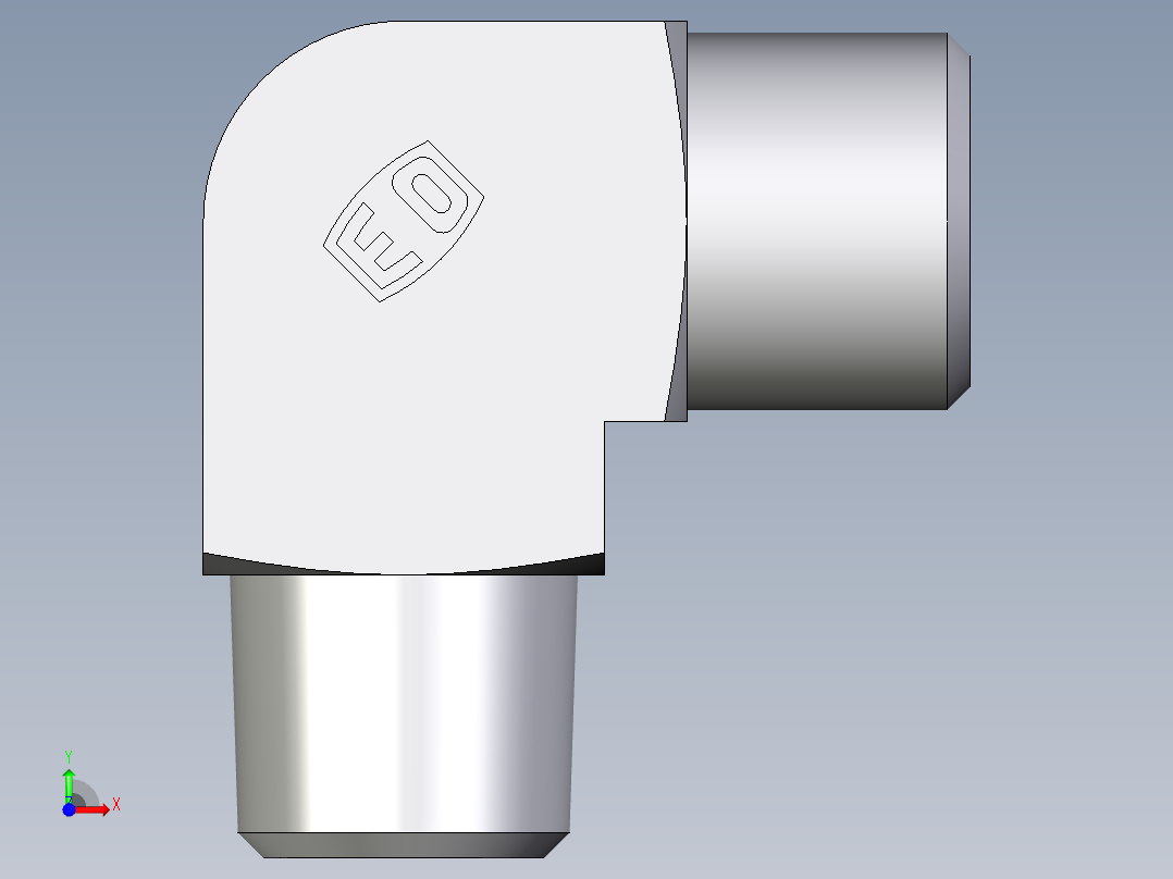 卡套式工业通用硬管接头EO_Male_stud_elbow_WE08SMCFX前视图