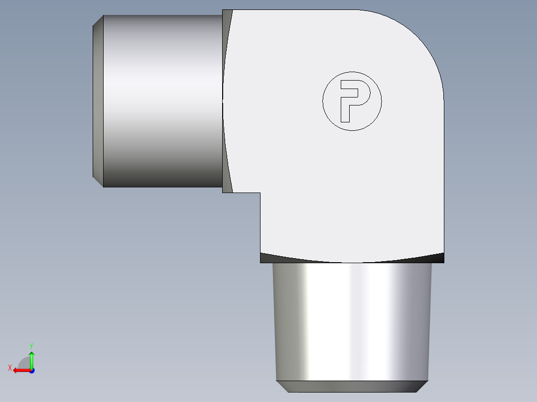 卡套式工业通用硬管接头EO_Male_stud_elbow_WE08SMCFX后视图