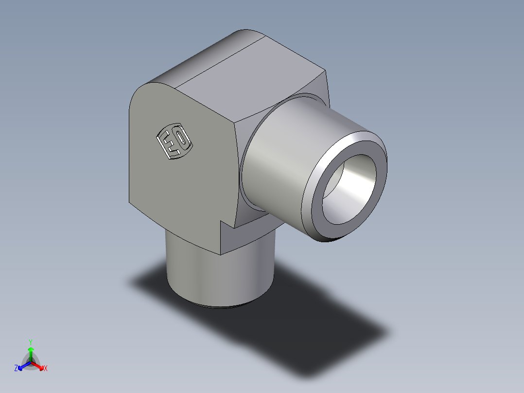 卡套式工业通用硬管接头EO_Male_stud_elbow_WE08SMCFX正等轴测图