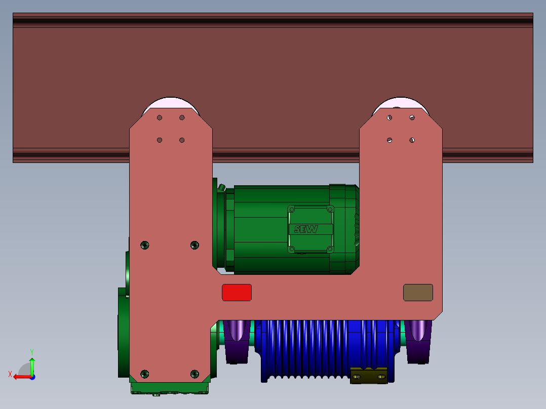 起重升降钢丝绳绞盘后视图