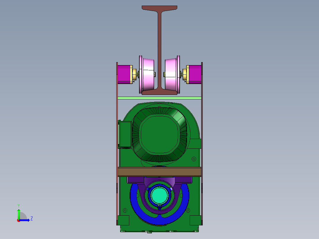 起重升降钢丝绳绞盘左视图