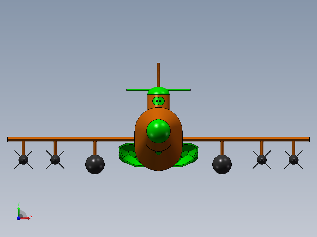 飞机总动员的卡通飞机前视图