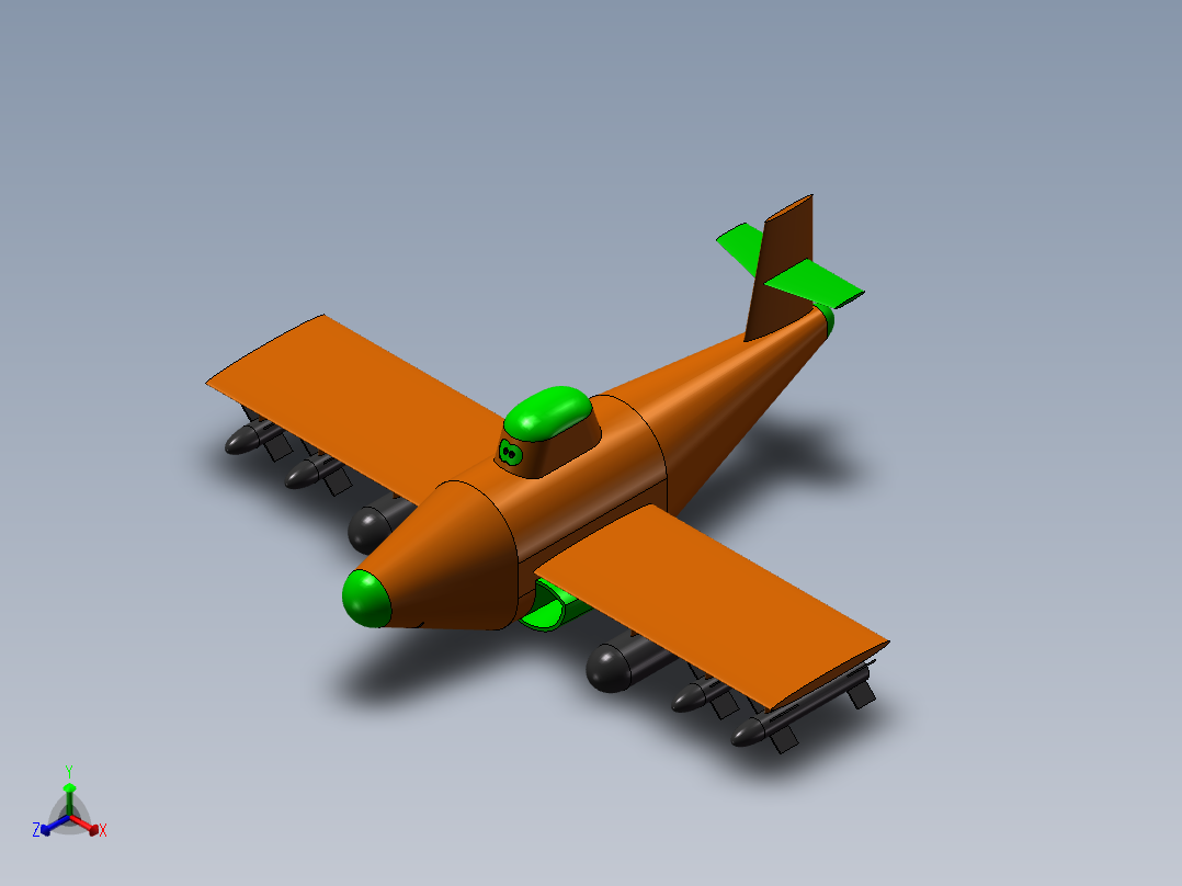 飞机总动员的卡通飞机正等轴测图