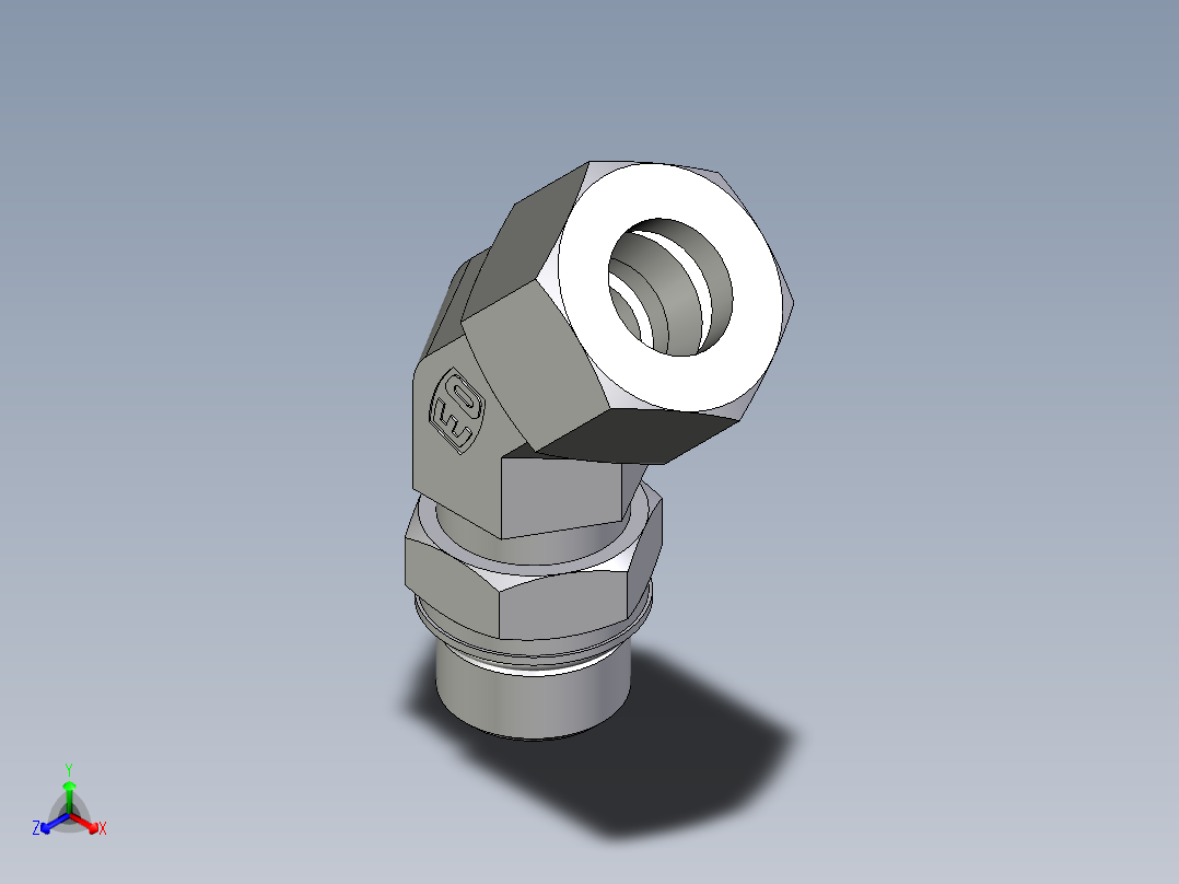 卡套式工业通用硬管接头EO_Adjustable_locknut_45_deg_elbow_VEE20SMORCF