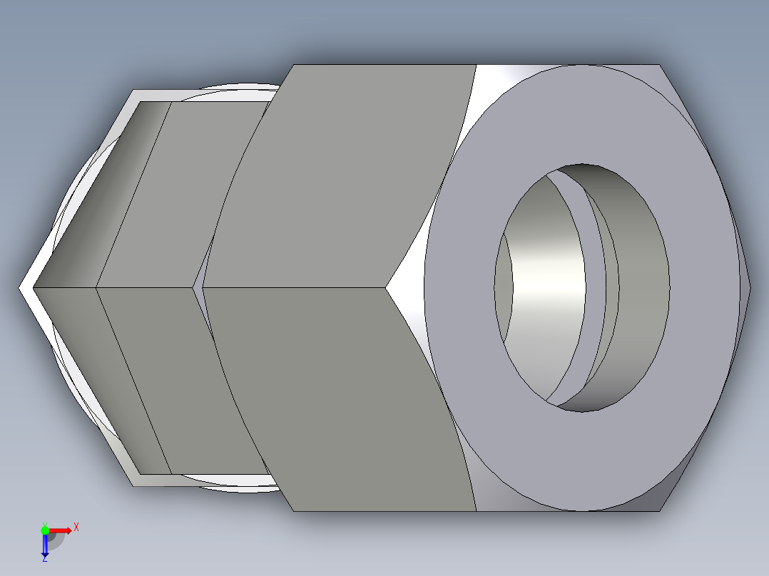 卡套式工业通用硬管接头EO_Adjustable_locknut_45_deg_elbow_VEE20SMORCF俯视图