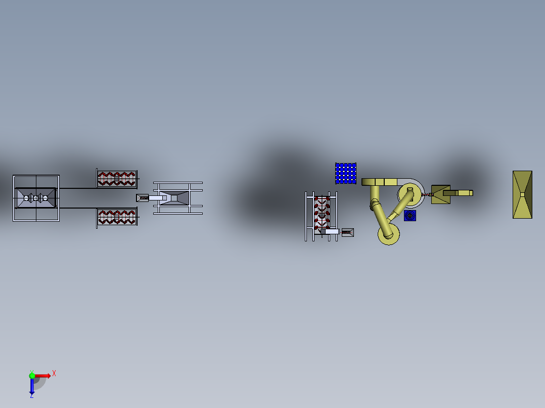 水泥制造厂 3D模型俯视图