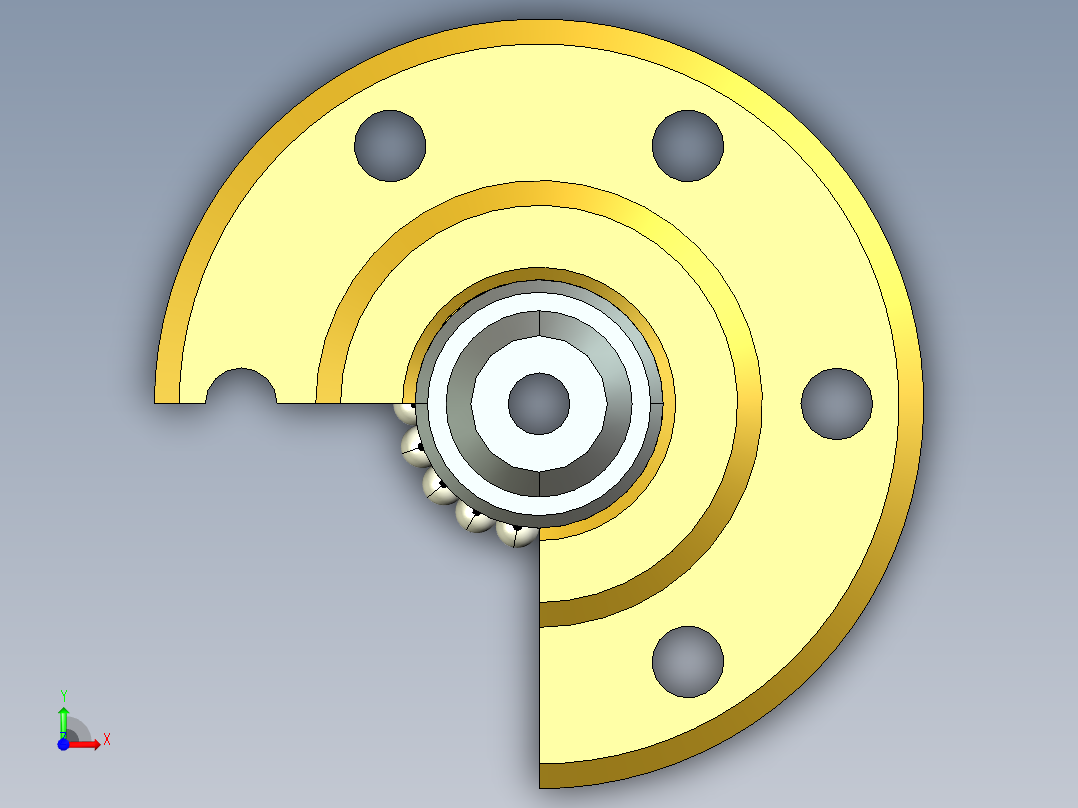 滚珠丝杠公称直径为20mm螺母三维模型前视图