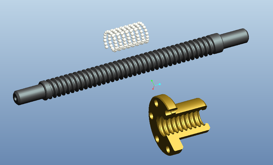 滚珠丝杠公称直径为20mm螺母三维模型