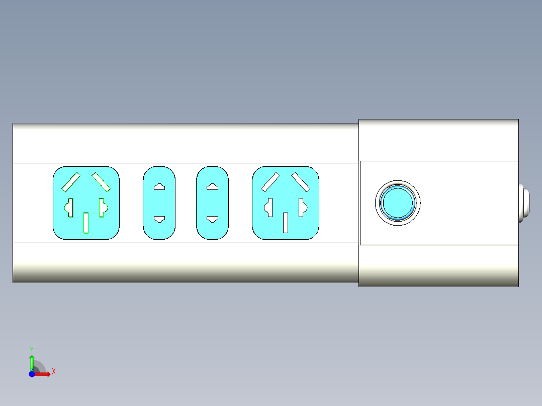 常见插线板 UG STP前视图