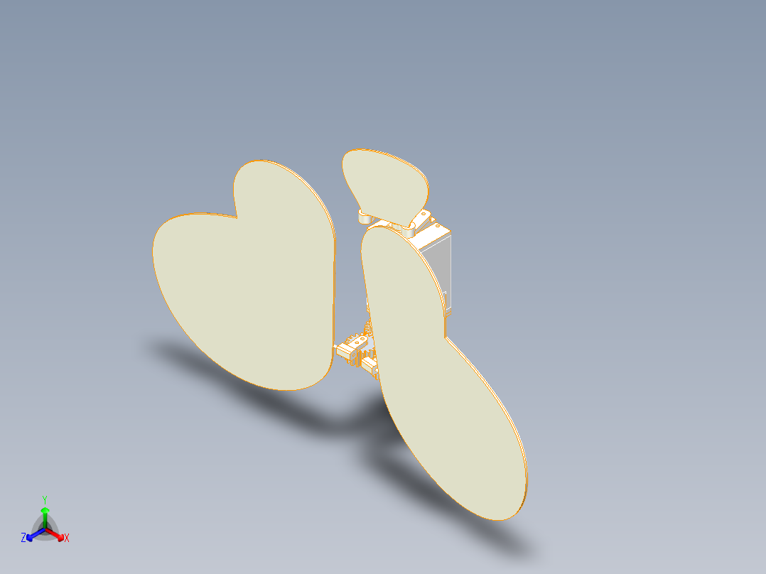 仿生机械蝴蝶设计模型三维装配正等轴测图