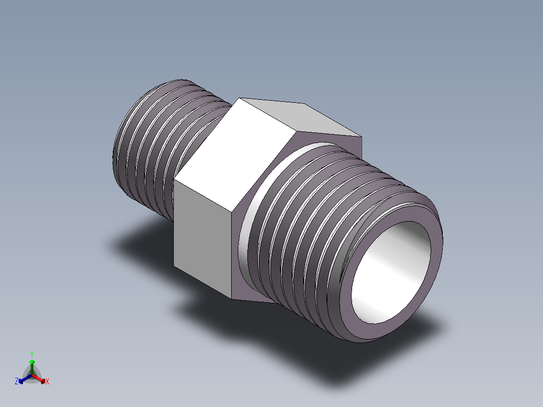 对丝-六角异径 DN10-DN8正等轴测图