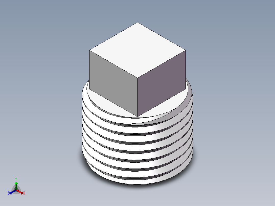 四角塞头 DN10正等轴测图