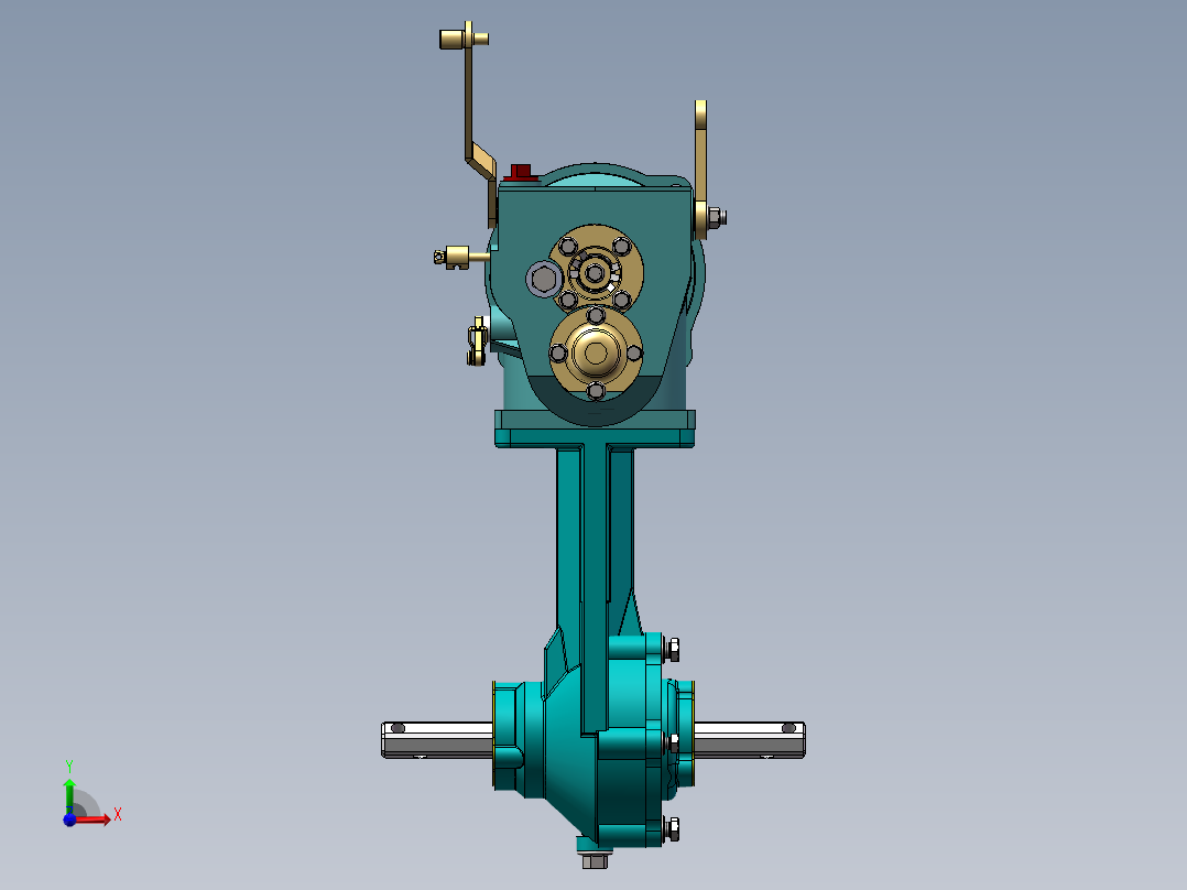 173微型耕耘机三维SW模型前视图