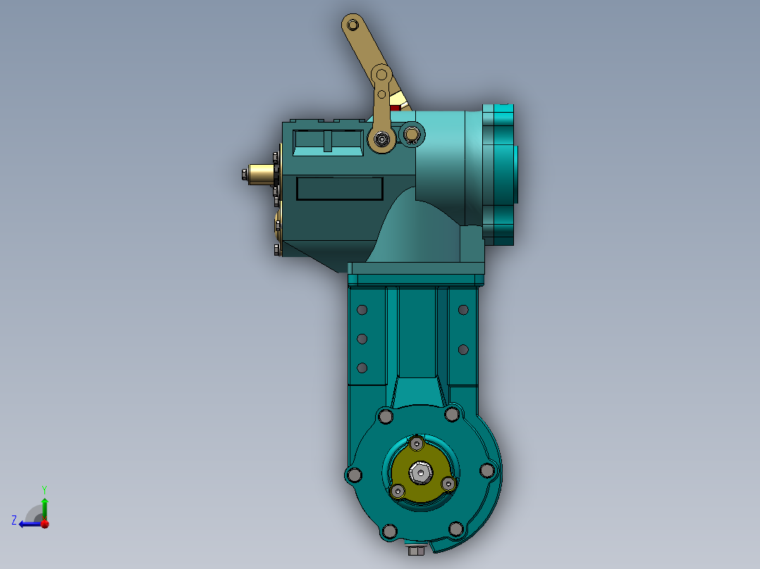 173微型耕耘机三维SW模型右视图