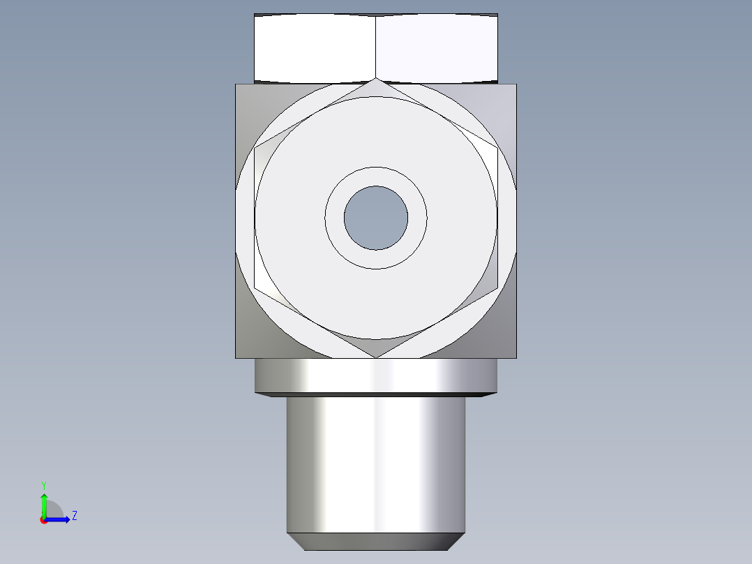 卡套式工业通用硬管接头EO_High_pressure_banjo_tee_TH08SMCF左视图