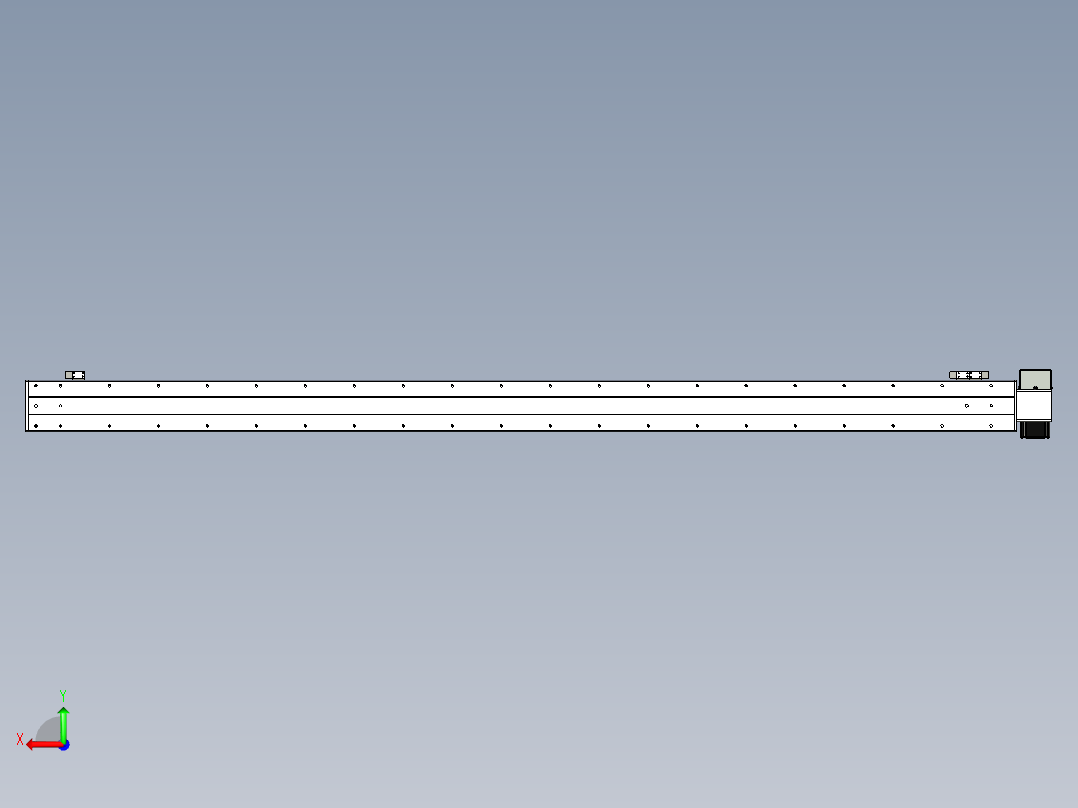 同步带滑台-半封闭B10H-L45-S1800-RU-P40-D3后视图