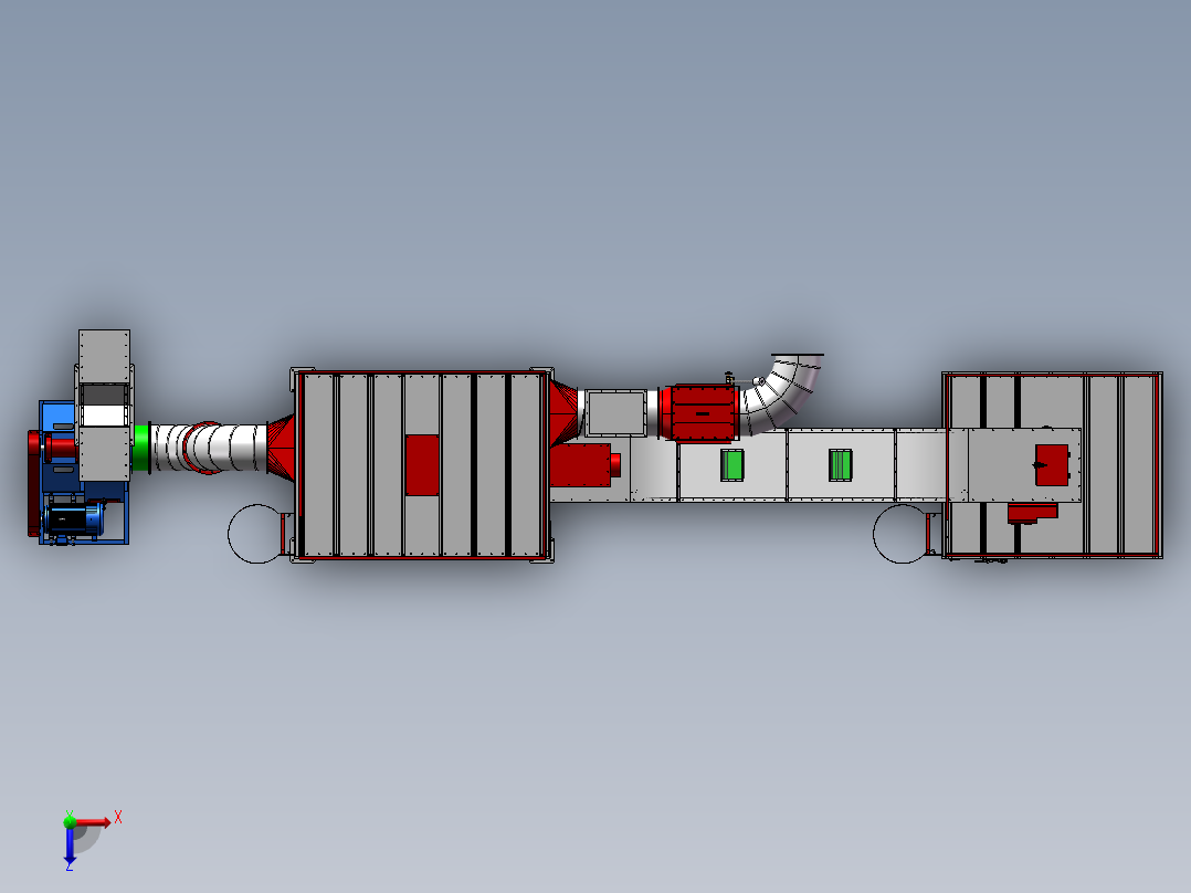 木工刮板料仓除尘器sw15可编辑俯视图