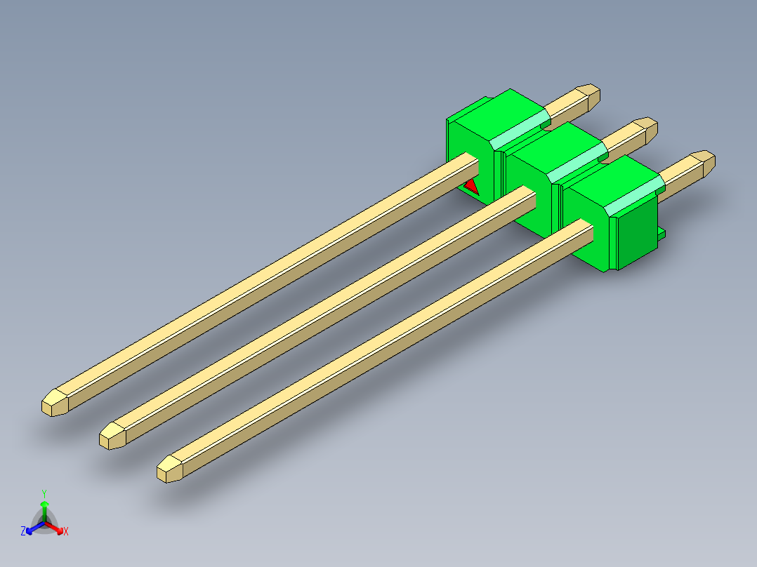 彩色公头100mil（2.54mm）系列-DS1021_green_1x03p_100mil_Type19_rev1.0