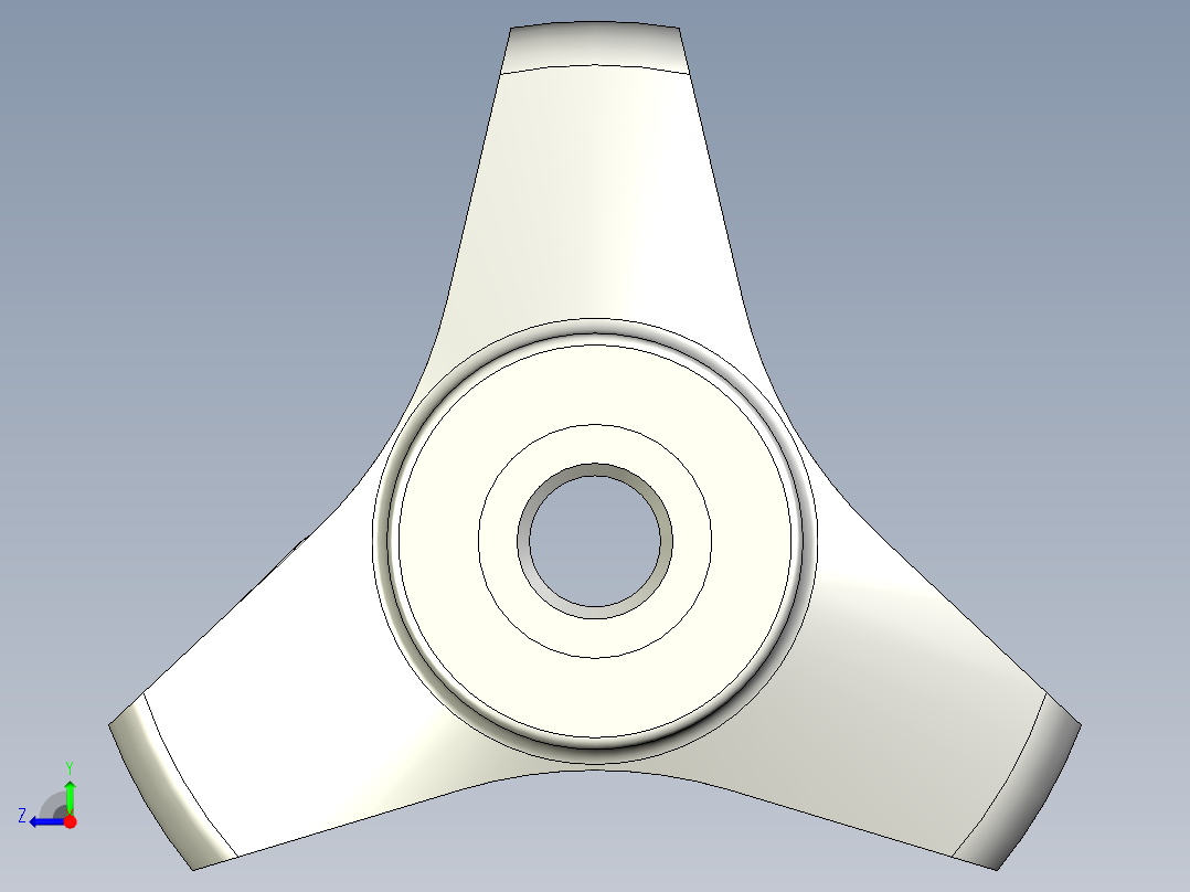 ''三瓣型把手VB.639FP-3D多系列多零件图纸模型右视图