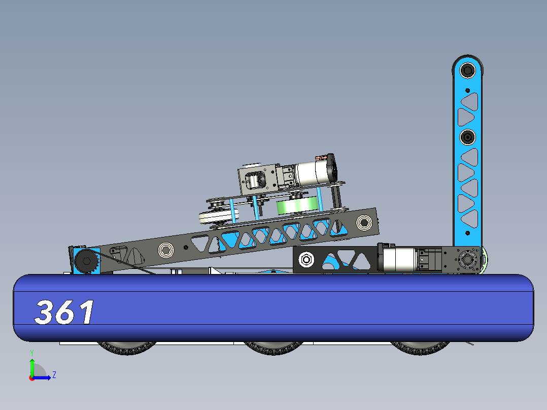 比赛机器人小车左视图