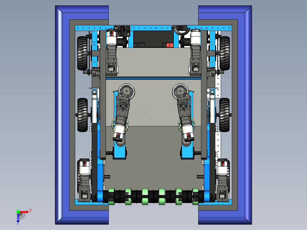 比赛机器人小车俯视图
