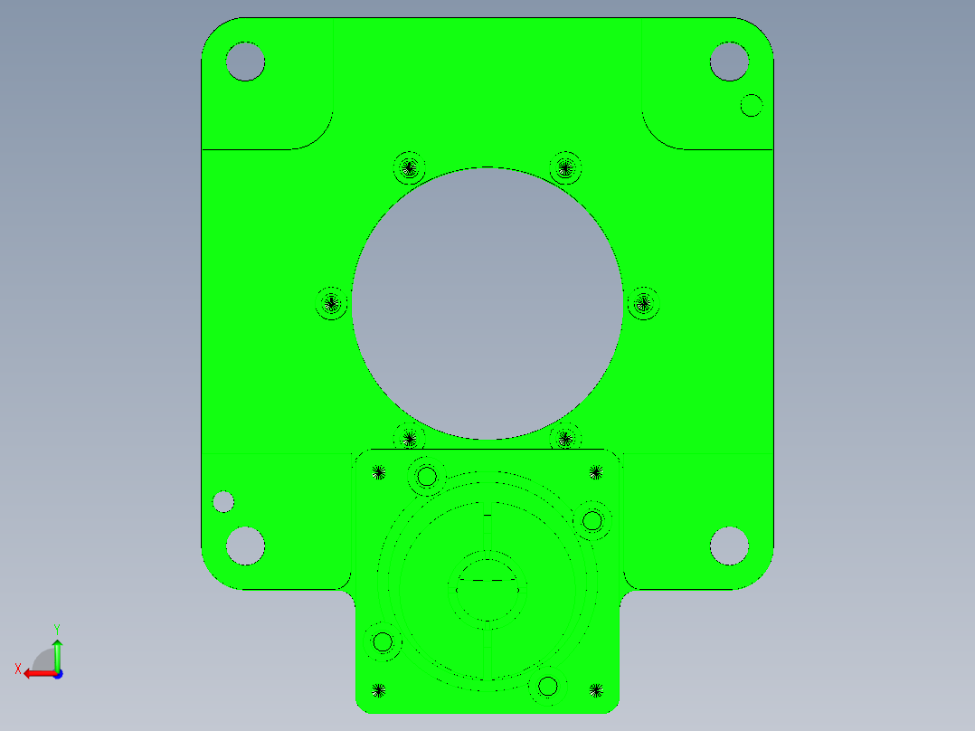 中空旋转平台KFN130-18-N(14-50-70-M4)后视图