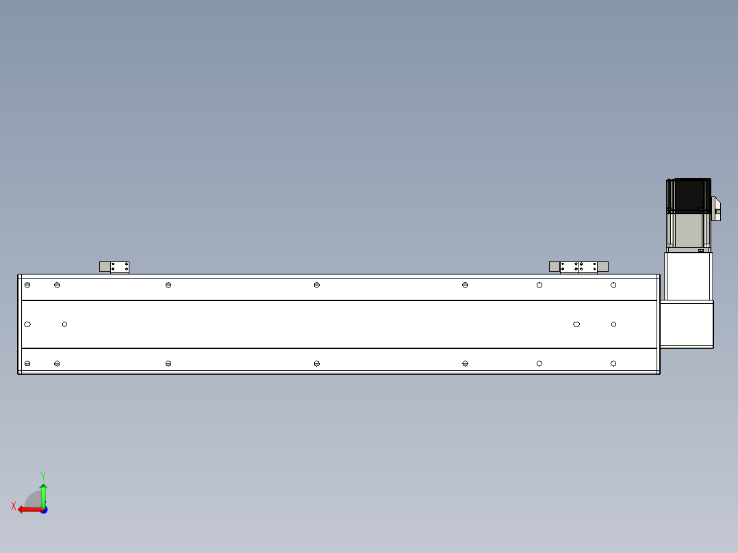 同步带滑台-半封闭B13-L90-S600-R-P40-D3后视图