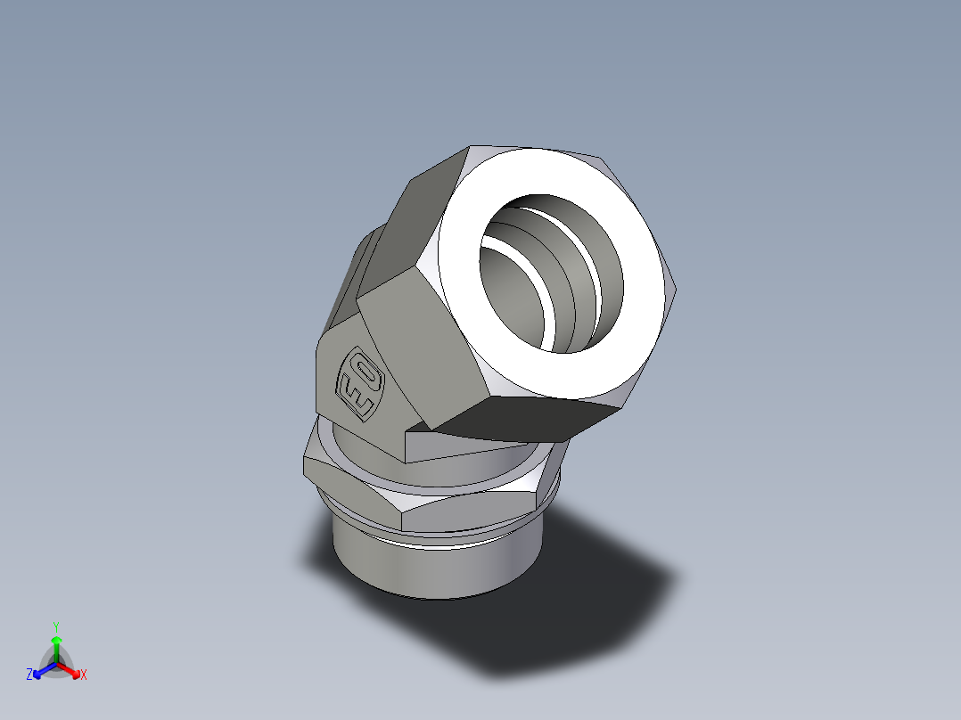卡套式工业通用硬管接头EO_Adjustable_locknut_45_deg_elbow_VEE38SMCF