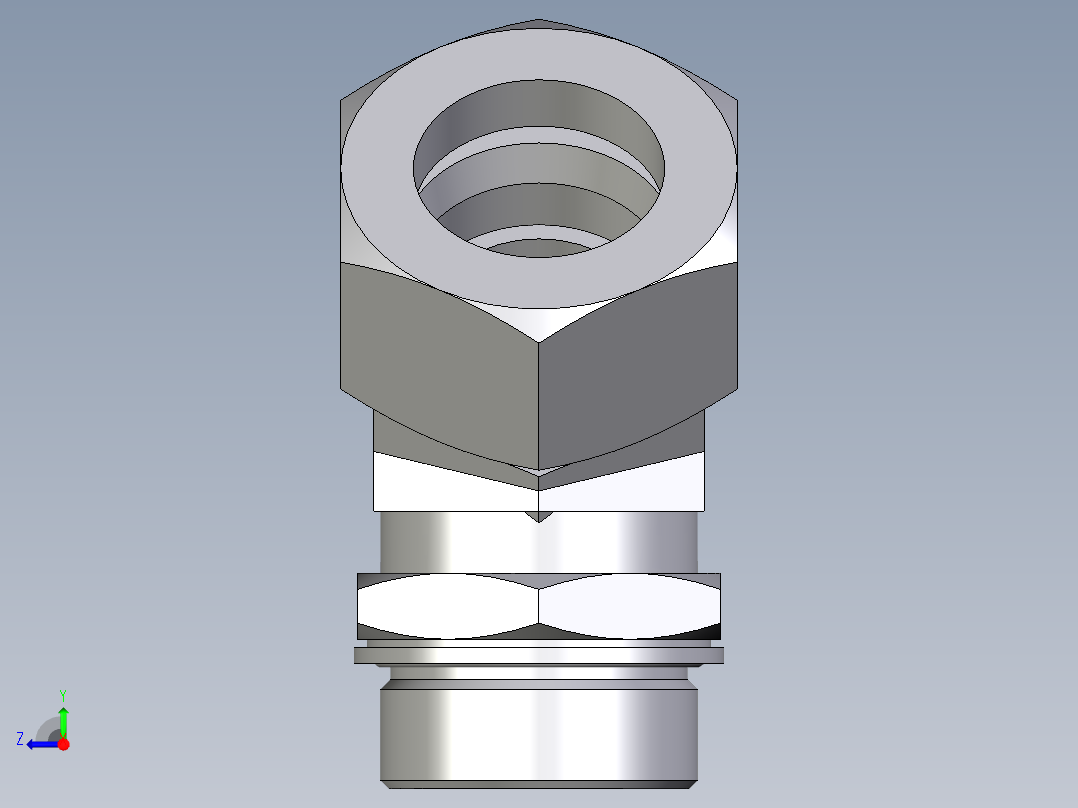 卡套式工业通用硬管接头EO_Adjustable_locknut_45_deg_elbow_VEE38SMCF右视图