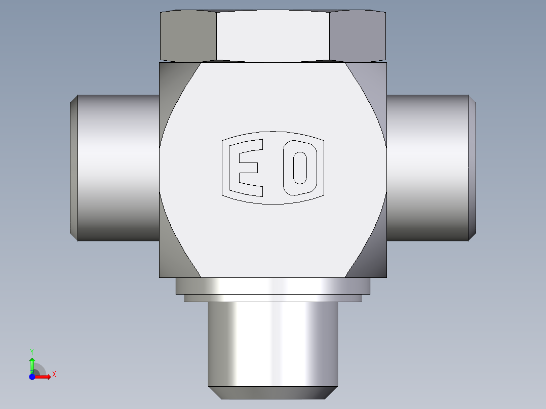卡套式工业通用硬管接头EO_High_pressure_banjo_tee_TH12LMKDSOMDCF前视图