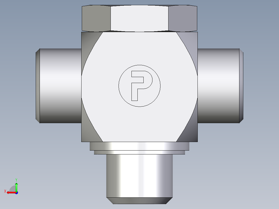 卡套式工业通用硬管接头EO_High_pressure_banjo_tee_TH12LMKDSOMDCF后视图