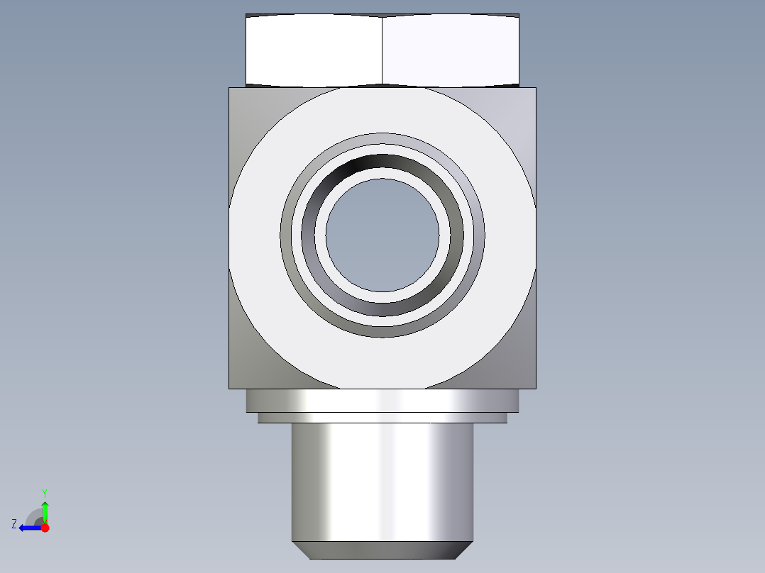 卡套式工业通用硬管接头EO_High_pressure_banjo_tee_TH12LMKDSOMDCF右视图