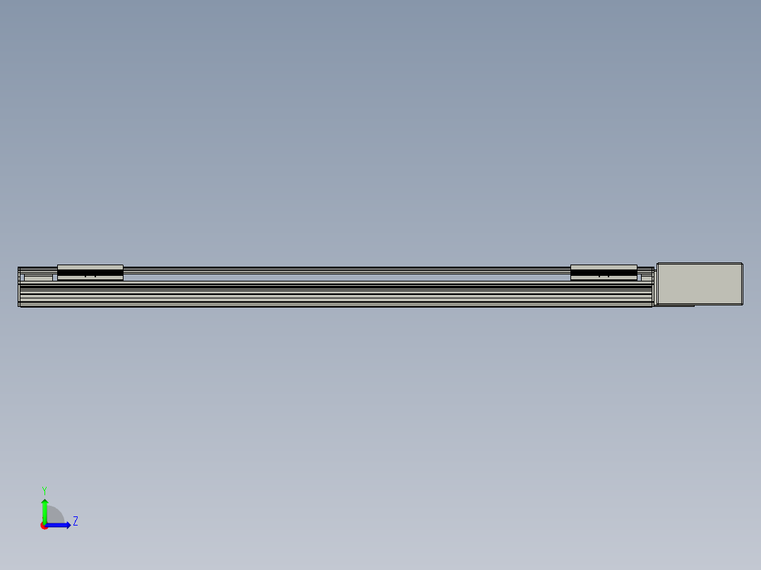 直线模组LHB17-L40-S1150-BL设计图纸左视图