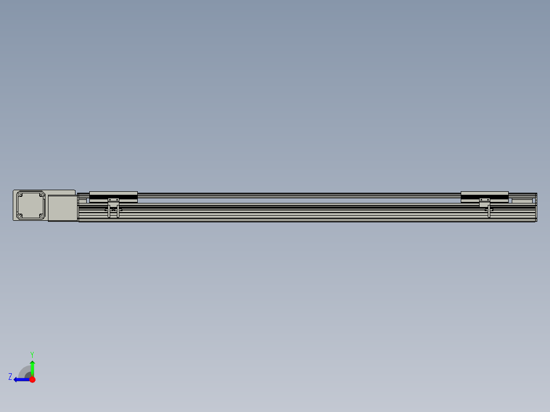 直线模组LHB17-L40-S1150-BL设计图纸右视图