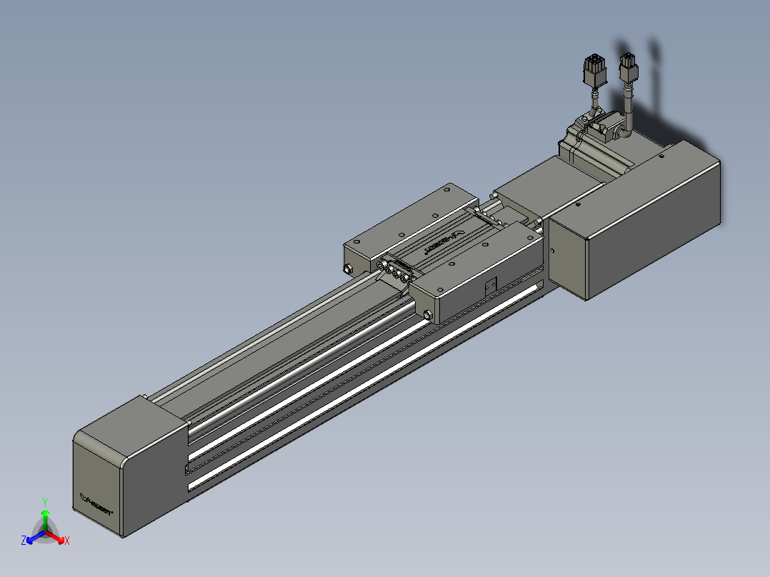 威洛博直线电机模组EB6-L70-S250-BR-P40-MS3正等轴测图